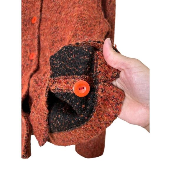 Kathleen Sommers Mohair Wool Blend Spice Orange Cardigan‎ Sweater Small - Picture 7 of 9